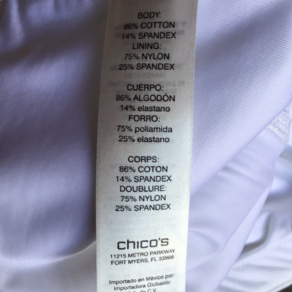 NWOT Chico’s Zenergy White Leggings - Picture 5 of 5
